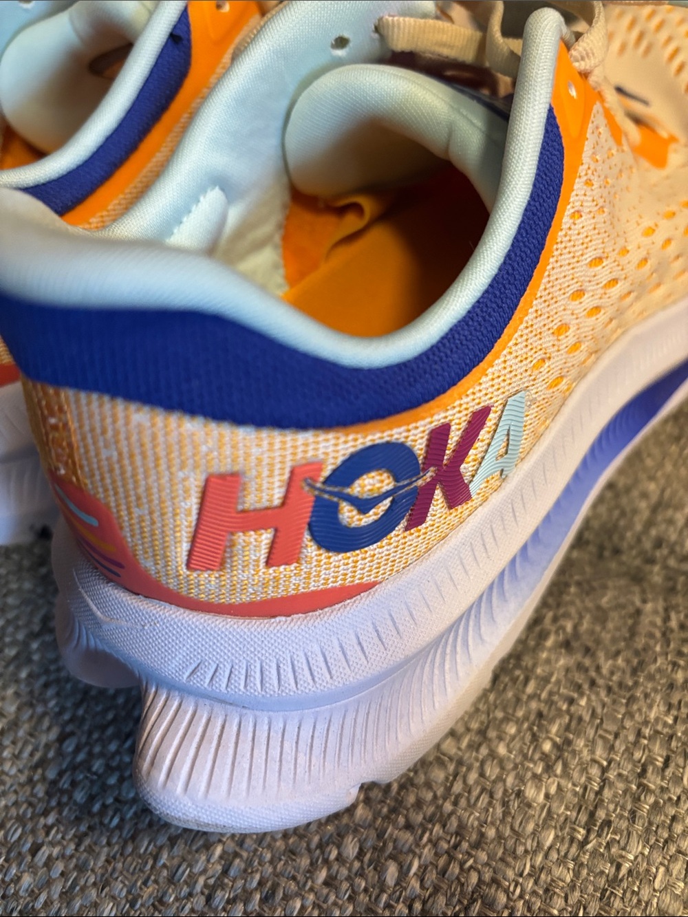 Hoka Kawana 8 Women’s Athletic Running Shoes in Peach & Orange - Picture 5 of 8